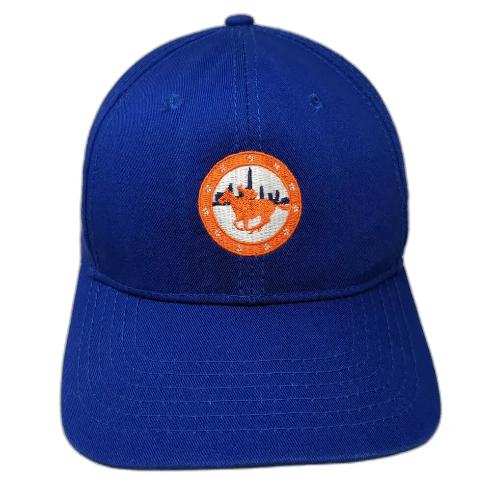 HeadStart Snapback Hat Blue One Size NYC City Skyline Horse Embroidered Patch